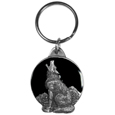 Wolf Metal Key Chain with Enameled Details